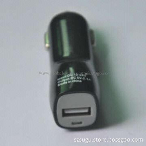 Single USB car charger, 10-24V input, 5V, 1,000mA output